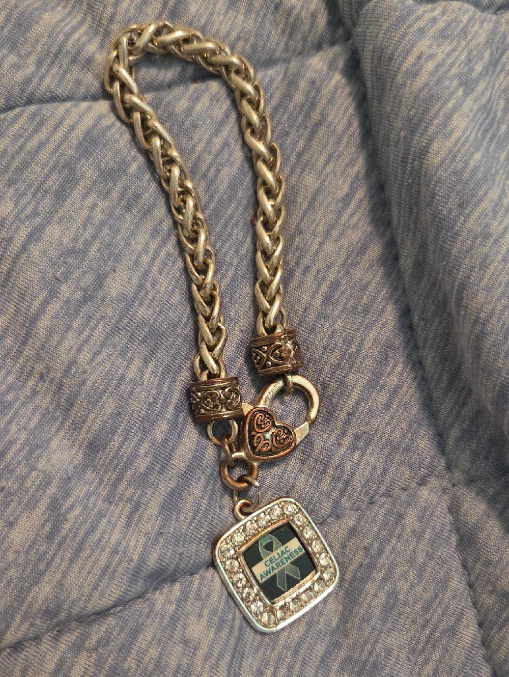 Celiac Awareness Silver-Tone Charm Bracelet